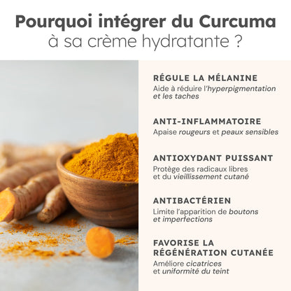 Crème Hydratante Anti-tâches au curcuma