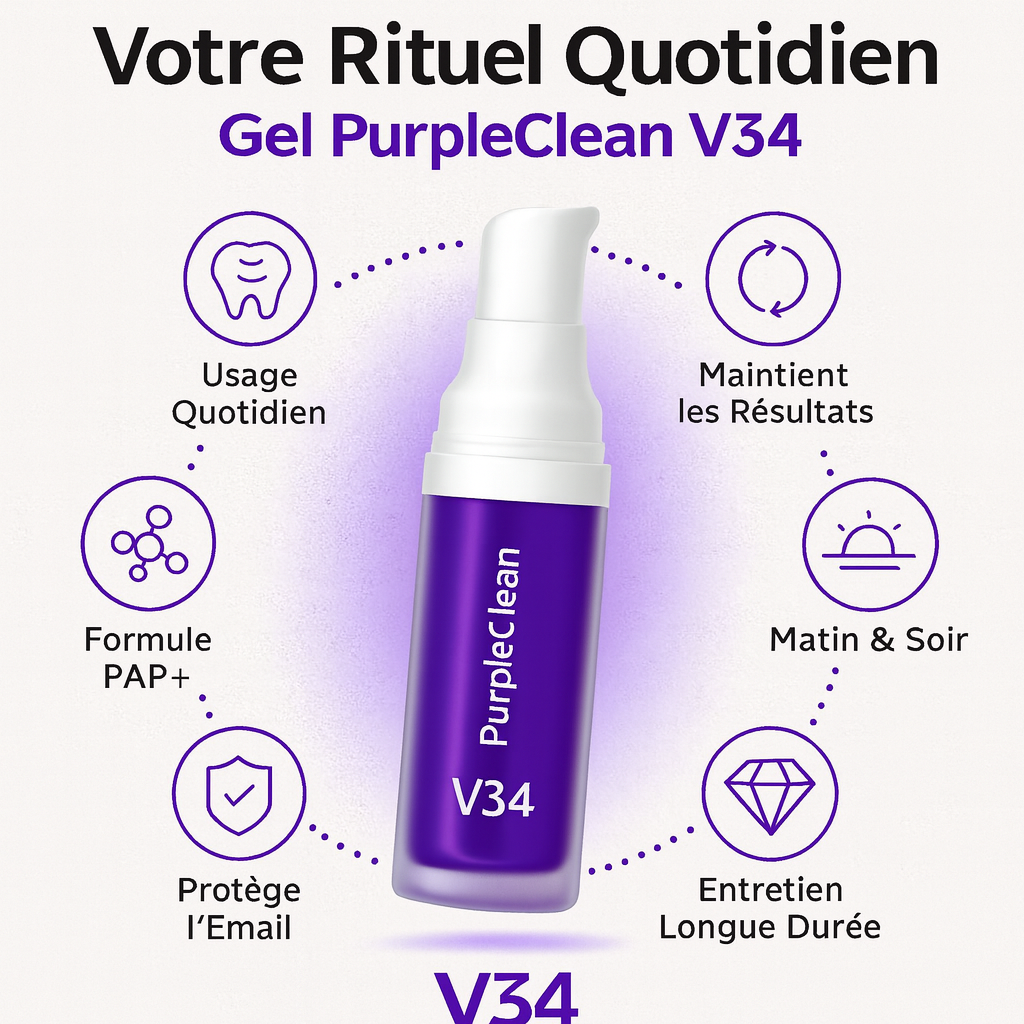 Gel V34 – Soin Éclat Quotidien (après brossage du matin/soir)