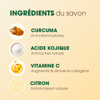 Savon Anti-Taches &amp; Hyperpigmentation Au Curcuma (+200g OFFRES)